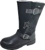 A black winter boot for girls with a horse design made of rhinestones. Voir les images du produit