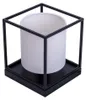 Lampe de table, textile blanc, noir, H 17 cm Voir les images du produit 1
