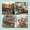 Table pliante Relaxdays en bois d'acacia, pour le salon, le Voir les images du produit 5