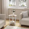 WOLTU Couchtisch rund, Beistelltisch modern, mit 2 Ablagen, Produktbild-Vorschau 2