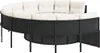 Gartensofa mit Tisch und Kissen Rund Schwarz Poly-Rattan Produktbild-Vorschau 4