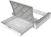 A 3D product shot of a white and gray tray with an open lid. Voir les images du produit