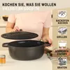 VeoHome hrniec na dusenie z smaltovanej liatiny, čierny, Náhľad obrázku produktu 3