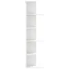 A tall, narrow, white corner shelf unit is shown against a white background. Anteprima dell’immagine prodotto
