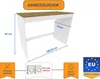 A collage of product images and text, showing a white and brown cabinet with dimensions and icons indicating features like easy assembly, capacity for two appliances, and stability. It also includes an EU flag and 'Made in Europe' text. Náhled obrázku produktu