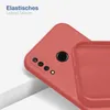 A close-up shot of a red phone case, showing the camera cutout and the interior texture. Produktbild-Vorschau