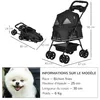 PawHut faltbarer Buggy, Kinderwagen, Hunde- und Katzenkorb, Produktbild-Vorschau 3