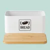 Relaxdays Brotkasten, Bambusdeckel, Metall, HxBxT: 13,5 x Produktbild-Vorschau 6