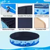 A collage of product features and a full view of a dog pool. Produktbild-Vorschau