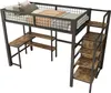 OKWISH Lit mezzanine 90x200 - Bureau et Étagères - Sans Voir les images du produit 10