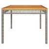 Gartentisch Grau 180x90x75 cm Poly Rattan Akazienholz Produktbild-Vorschau 5