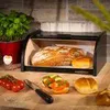 FALKENBERGER Brotkasten aus Holz Schwarz ca. 39x29x18cm Produktbild-Vorschau 2