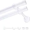 A white double curtain rod with mounting hardware. Produktbild-Vorschau