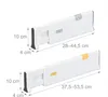 Two adjustable drawer dividers are shown with measurements. Produktbild-Vorschau