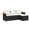 Design 4-tlg. Garten-Sofagarnitur mit Kissen Schwarz Poly Produktbild-Vorschau 2