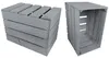 Two wooden crates, one stacked and closed, the other open and upright, against a white background. Produktbild-Vorschau