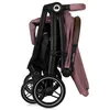 A folded pink baby stroller is shown against a white background. Produktbild-Vorschau