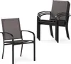 Two groups of stacking chairs are shown against a white background. One chair is fully visible in the foreground, and a stack of four chairs is visible in the background. Produktbild-Vorschau