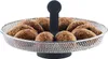A wire basket filled with brown, oval-shaped food items, possibly falafel or meatballs, with a black handle extending upwards. Produktbild-Vorschau