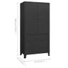 vidaXL Szafa przemysłowa czarna 90x50x180 cm metalowa Podgląd zdjęcia produktu 11