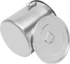 A stainless steel storage container with its lid placed next to it, on a white background. Podgląd zdjęcia produktu