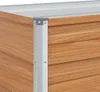 Close-up of the corner of a raised garden bed, showing the wooden panels and metal support. Anteprima dell’immagine prodotto