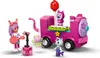 A LEGO playset featuring a pink party train with several cat-like figures and a girl with a guitar. Produktbild-Vorschau