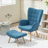 HOMCOM Sessel mit Hocker, Ohrensessel mit Hoher Produktbild-Vorschau 2