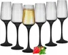 6 Sektgläser 210ml mit schwarzem Stiel Champagner Produktbild-Vorschau 1