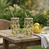 2er Set Trinkglas 500ml Zitronen Strohhalm Bambusdeckel Produktbild-Vorschau 4