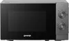 A front view of a gray Gorenje microwave on a light gray background. Anteprima dell’immagine prodotto