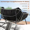 A chair with cushions placed on a wooden deck near a body of water. Produktbild-Vorschau