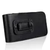 A black leather belt pouch with a clip on the back, shown against a white background. Produktbild-Vorschau
