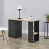 Scrivania 120x50x72cm per ufficio con cassetti grigio Anteprima dell’immagine prodotto 1