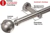 Diagram showing measurements of a curtain rod. Produktbild-Vorschau