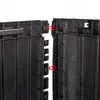 Close-up view of two black plastic panels being connected. Podgląd zdjęcia produktu