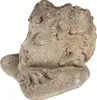 A close-up of a weathered, stone-like garden pot shaped like a cherub's head. Podgląd zdjęcia produktu