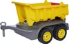 A toy trailer with a yellow dump bed and gray chassis, shown against a white background. Náhled obrázku produktu