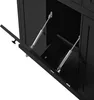Close-up view of the interior of a black cabinet with gas struts supporting an open door. Náhled obrázku produktu