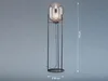 Kleine Stehlampe mit Metallfuß, Schirm Rauchglas oval & LED Produktbild-Vorschau 4
