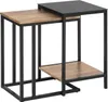 SoBuy Stapeltische FBT99-F: Schwarz-Braun, Industriell-Design mit Holzoberflächen Podgląd zdjęcia produktu