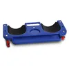 A blue mechanic's creeper with black padding and red wheels, shown from a slightly elevated angle on a white background. Produktbild-Vorschau