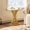 Bijzettafel, 50 cm. Moderne salontafel met marmerlook en Productafbeelding-voorbeeld 9