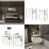 A collage of images showing a bedroom set with nightstands, and close-ups of the nightstands. Produktbild-Vorschau