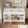 Hochglanz Sideboard Weiß 120x40x83cm, 2 Schubladen & 3 Produktbild-Vorschau 2