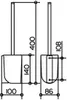 Technical drawing of two toilet brushes with dimensions indicated. Anteprima dell’immagine prodotto