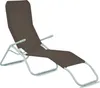 A brown fabric lounge chair with a gray metal frame is shown against a white background. Produktbild-Vorschau