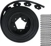 A coiled black plastic garden border and a stack of black stakes on a white background. Náhled obrázku produktu