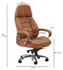 FineBuy Designer Bürostuhl Caramel Bezug Echtleder Produktbild-Vorschau 3
