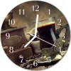 Glasuhr Wanduhr Küchenuhr Echt-Glas 30fi cm Kaffee braun Produktbild-Vorschau 1